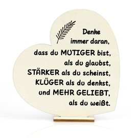 Graduation Gifts Motivational Gifts First Day of School Gift Abi 2024 Gift Bachelor Graduation Gift Heart Table Decoration Made of Wood Passed Exam Gift Courage Gift