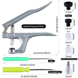 LYNDA Snap Pliers for Crafts Clothing - Hand-held Tool for KAM Snap Plastic - Fastener Press Attacher Punch for T3 T5 T8 Snaps - Simplify Your DIY!