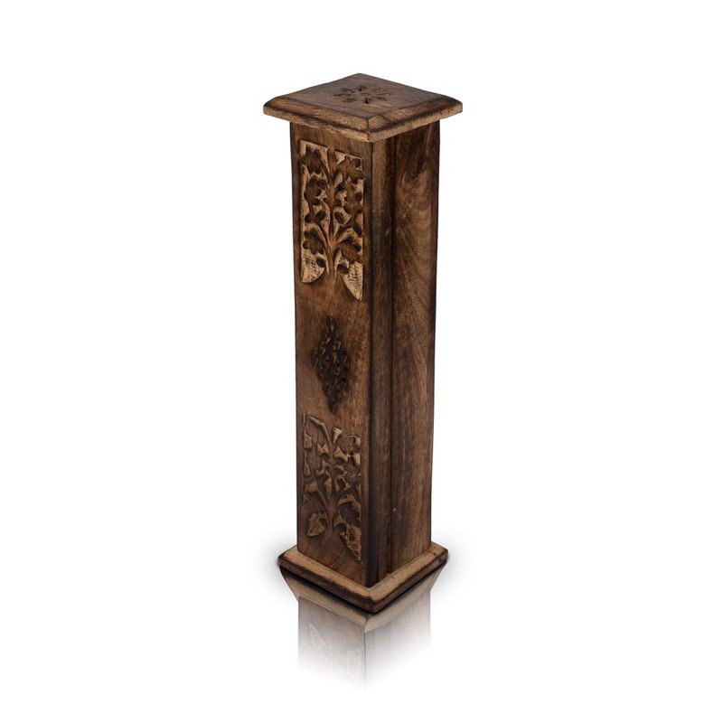 Wooden Incense Holder and Cone Burner Tower Large Organic Eco
