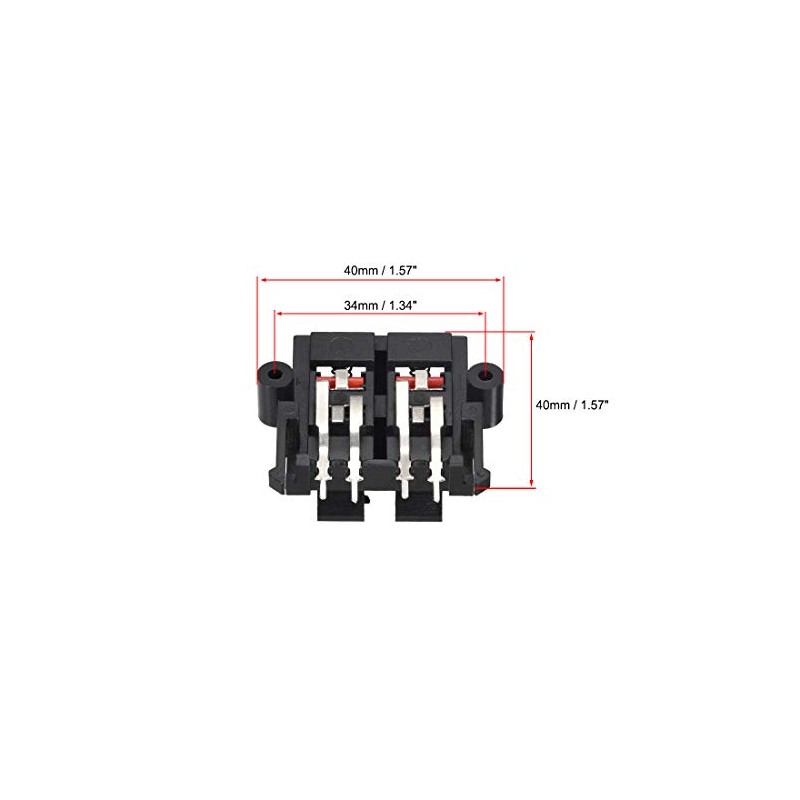sourcing map 2 Row 4 Way Spring Speaker Terminal Clip