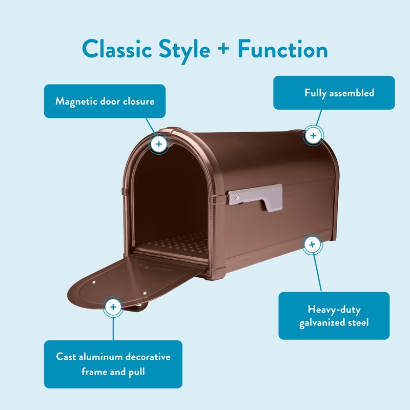 Architectural Mailboxes Hillsborough™ Heavy duty Decorative Steel Metal Post Mounted