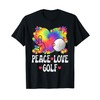 Peace Love Golf Lover 60s 70s Hippie Outfit Golf T-Shirt