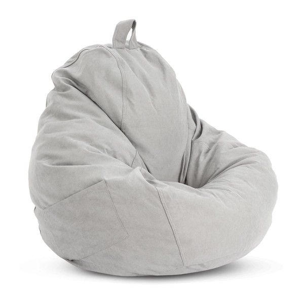 YORKING Bean Bag Chair Cover 90x110cm Teddy Storage Bean Bags adult NO Filler Chair Sofa Cover Filler Lazy Sofa Storage Chair Cover Seat Chair Cover for Adults and Kids (Gray)