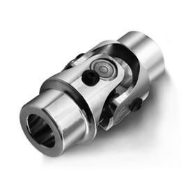 3/4" Round x 3/4" Smooth Round Chrome Steering Universal Joint Single U Joint Shaft,Total Length: 83mm (3-1/4")