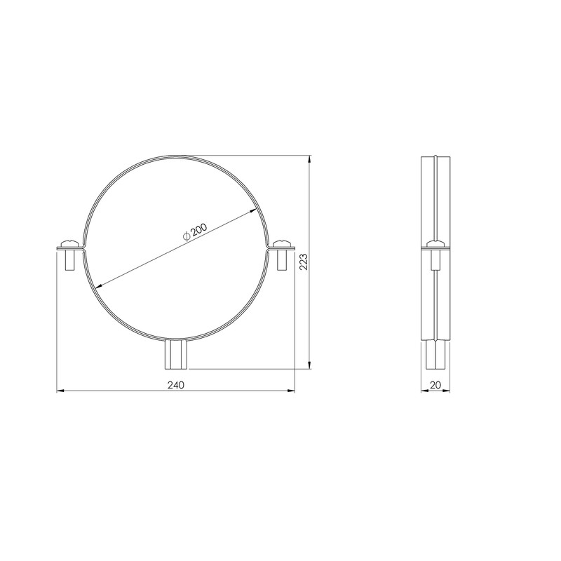 Diameter 200 mm pipe clamp spiral duct pipe holder pipe