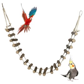 BNOSDM Wooden Bird Ladders Parrot Bridge Rope Ladder Bird Toy Pet Climbing Ladder Parakeet Cage Accessories Suit for Budgie, Lovebird, Conure, Cockatoo, Finch