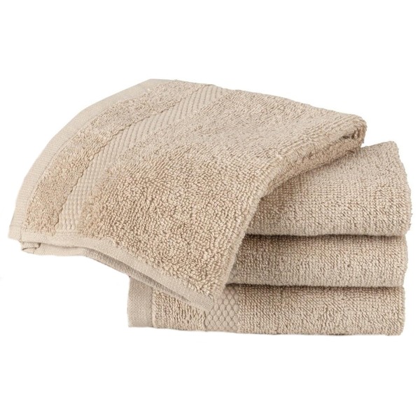 Set of 4 Egyptian Cotton Combed Cotton Face Cloths 30cm x 30cm Flannel Super Soft and Absorbent Quick Dry 600gsm