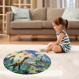Giant Jigsaw Puzzle for Kids - 70 Piece Puzzle Floor Jigsaw Toys, Circular Puzzles for 3+ Years - Animal Activity Games for Boys and Girls