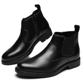 OKKO Mens Chelsea Dress Boots Classic Fashion Casual Leather Slip On Ankle Boot for Men