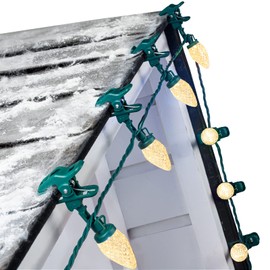 C9 68Ft Led Christmas String Lights 100 LED with Quick Clips Outdoor Waterproof Strawberry Lights, Commercial Grade Extendable for Indoor Outside Roofline Patio Home Xmas Decoration, Warm White