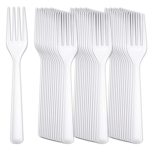 Hioasis 500 Pieces Clear Plastic Forks, Heavy Weight Plastic Forks, 6.3inch Clear Disposable Forks,Frosted Heavy Duty Plastic Utensil,Perfect for Party,Picnic and Restaurant