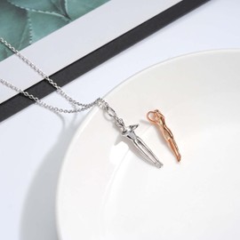 SOLOLIKE Rose Gold Hug Necklace for Couple: Sterling Silver Hugging Necklaces for Loved Ones Embrace Pendant Boyfriend Girlfriend Necklace - Valentine's Day Christmas Jewelry Gifts for Lovers