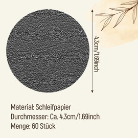 perfeclan 60pcs Replacement Sandpaper Discs Pad Callus Removal Foot Care Pedicure Foot File Tools Accessories for Electric Foot File - 100 Medium