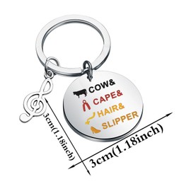 KEYCHIN Musical Theatre Keychain Theater Fans Gifts Cow Cape Hair Slipper Jewelry For Music Drama Fans (Cow Cape K-S)