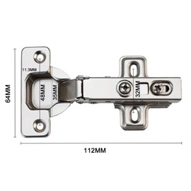 Soft Close Hinge, Cabinet Door Hinges with Gas Lift, 105° Opening Angle, Pot Hinge Diameter 35 mm,Concealed Kitchen Cabinet Hinges with Screws (4 Pieces)
