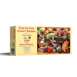 SUNSOUT INC - Fun in The Craft Room - 300 pc Jigsaw Puzzle by Artist: Tom Wood - Finished Size 18" x 24" - MPN# 28812