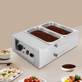 Xuthusman Chocolate Melting Pot, Commercial Chocolate Tempering Machine, 26.5 Lbs 4 Tanks Chocolate Melting Pot, Electric Chocolate Melter/Heater For Chocolate Milk Candy Melting and Heating (2-Tanks)