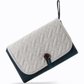 Hooolee® Wickelunterlage für Unterwegs, Baby Windeltasche Organizer Abwaschbar Tragbare Abwaschbar Windel Organizer Faltbare Wickelunterlage für Mamas Reisen (Blau)