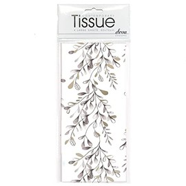 MISTLETOE (GOLD FOIL) Christmas Printed Patterned Tissue Wrapping Paper Deva Designs 4 Sheets 50 x 70 cm