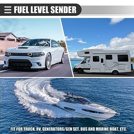 Motoforti Motoforti Universal Marine Fuel Sending Unit Float Replacement Fuel Gauge Gas Tank Diesel Water Level Sender Unit Sensor, 13" 330mm, Anti-Corrosion, Stainless Steel, Silver Tone