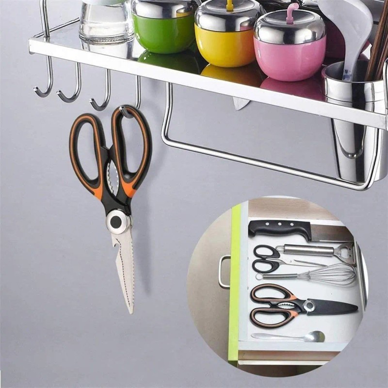 Tijeras De Cocina Multiusos De Acero Inoxidable, 2 Piezas Rojo