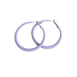 Colorful Matte Hoop Earrings 80s Hoop Earring Retro Earrings Neon Earrings Bright Fluorescence Round Hoop Earings for Women (purple)