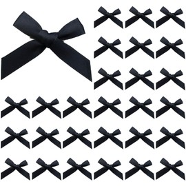 Wenreykeji 30 Pcs Black Hair Bows for Women, Mini Bowknot Ribbon Barrettes Hair Clips, Cute Bows for Girls Hair Accessories (Black)