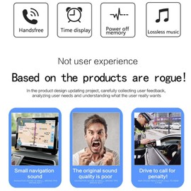 Car Radio, 4 Channel Bluetooth Car Radio MP3 Player Vehicle Stereo Audio Support FM USB AUX with Remote Control for Driving in Vehicle (5513)