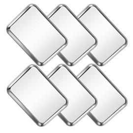 CACOLES Stainless Steel Baking Sheet Pan Set of 6, Cookie Sheet Metal Baking Pan Oven Tray, Cooking Baking Sheet for Toaster Oven, Easy Clean, Dishwasher Safe, 9 x 7 x 1 Inch