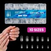 TRIXES Extra-Long Acrylic Nail Extensions - Oval, 10 Sizes -