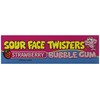 Face Twisters Sour Bubble Gum Straws, Strawberry, 2 Ounce (Pack
