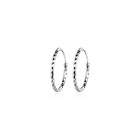 Hoop Earrings 925 Silver Women's Large Round Hoop Earrings 25 35 45 55 65 mm for Women, Silver
