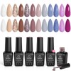 beetles Fall Gel Polish Set, 12 Colors Brown Purple Blue