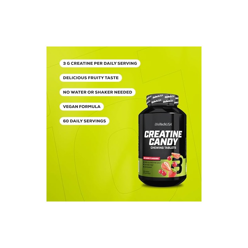 BioTechUSA Creatine Candy | Fruity Chewable Tablets with 3g Micronized