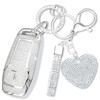 Simocky Key Fob Cover with Heart Keychain, Girly Car Key