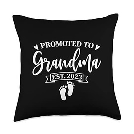 Smarty Pants Designs Promoted to Grandma est. 2023 New Grandmother Gift Throw Pillow, 18x18, Multicolor