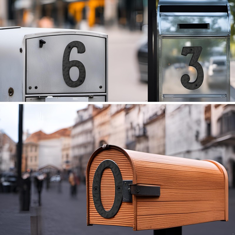 Cobata 4 inch Cast Iron Mailbox Numbers - Screw In
