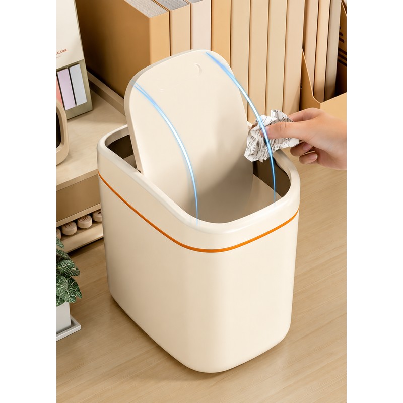Mini Desktop Trash Can with Cover – Compact Waste Bin