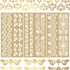 WANDIC 3 Sheets Gilding Rub On Transfer Stickers, Gold Foil
