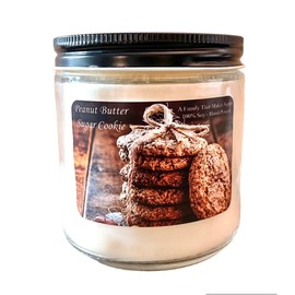 Highly Scented Peanut Butter Sugar Cookie Candle - Pet Friendly - All Natural - Hand Poured. (8oz)