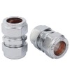 LTWFITTING Chrome-plated 15 mm OD Compression Union Brass Compression Fitting