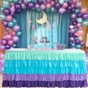 Pufogu 6ft Mermaid Tutu Table Skirt, Tutu Ruffled Tablecloth for