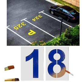 Priaora 8 Inch Large Number Stencils Kit 0-9 Address Number Stencil Set Reusable Plastic Number for Road Parking Lot Door for Mailbox Signs, Trucks, Home, Window Trucks Painting Stencils (K80-1)