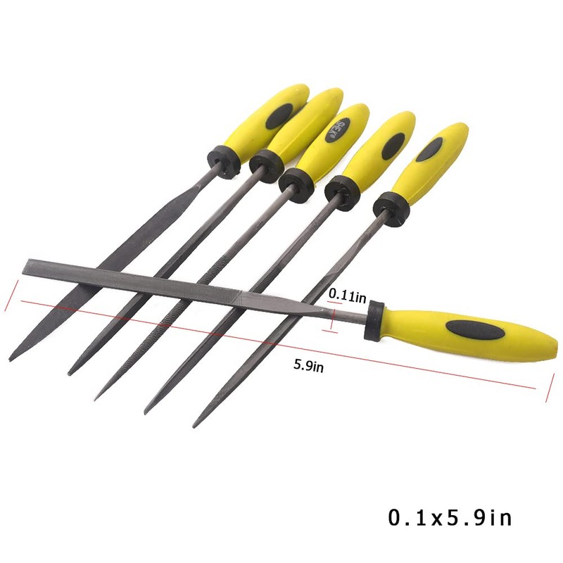 Oudtinx Needle File Set (6 Piece Set) Includes Flat, Flat