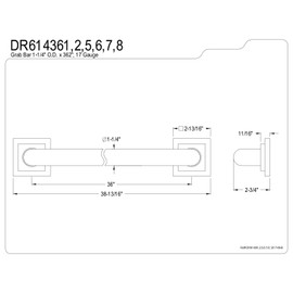 Kingston Brass DR614365 Designer Trimscape Claremont Decor 36-Inch Grab Bar with 1.25-Inch Outer Diameter, Oil Rubbed Bronze