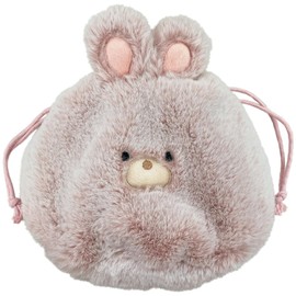 Stream Market TY036 Large Drawstring Pouch, Schnauzer Goods, Miscellaneous Goods, Fluffy, Plush, Cute, bunny