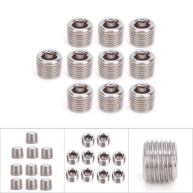 10pcs Male Thread Internal Hex Countersunk Plug Fitting Thread Socket