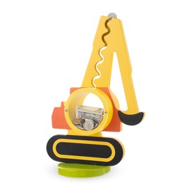 AORCMITN Wooden Excavator Piggy Bank for Boys Kids Girls Clear Big Belly Animal Coin Bank for Toddler Birthday Christmas Real Money Toy