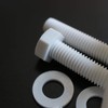 10x White Hex Head Screws Polypropylene (PP) Plastic Nuts and