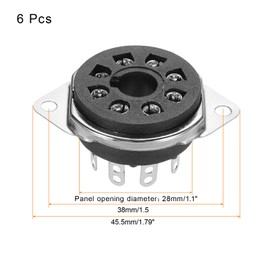 MECCANIXITY 6 Pcs 8pin Tube Socket Bakelite Tube Socket,Vacuum Tube Protect Tube Pin Socket PCB Tube Socket Black